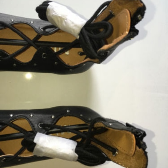 Mia Lace-up Ballet Flat Black GG484 Benni Black - Picture 5 of 8